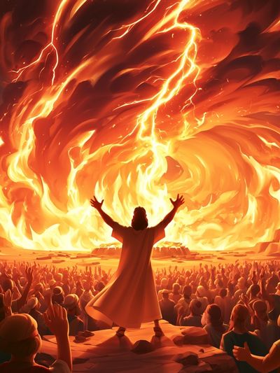 Firestorm Prophecy Illustration Poster. poster