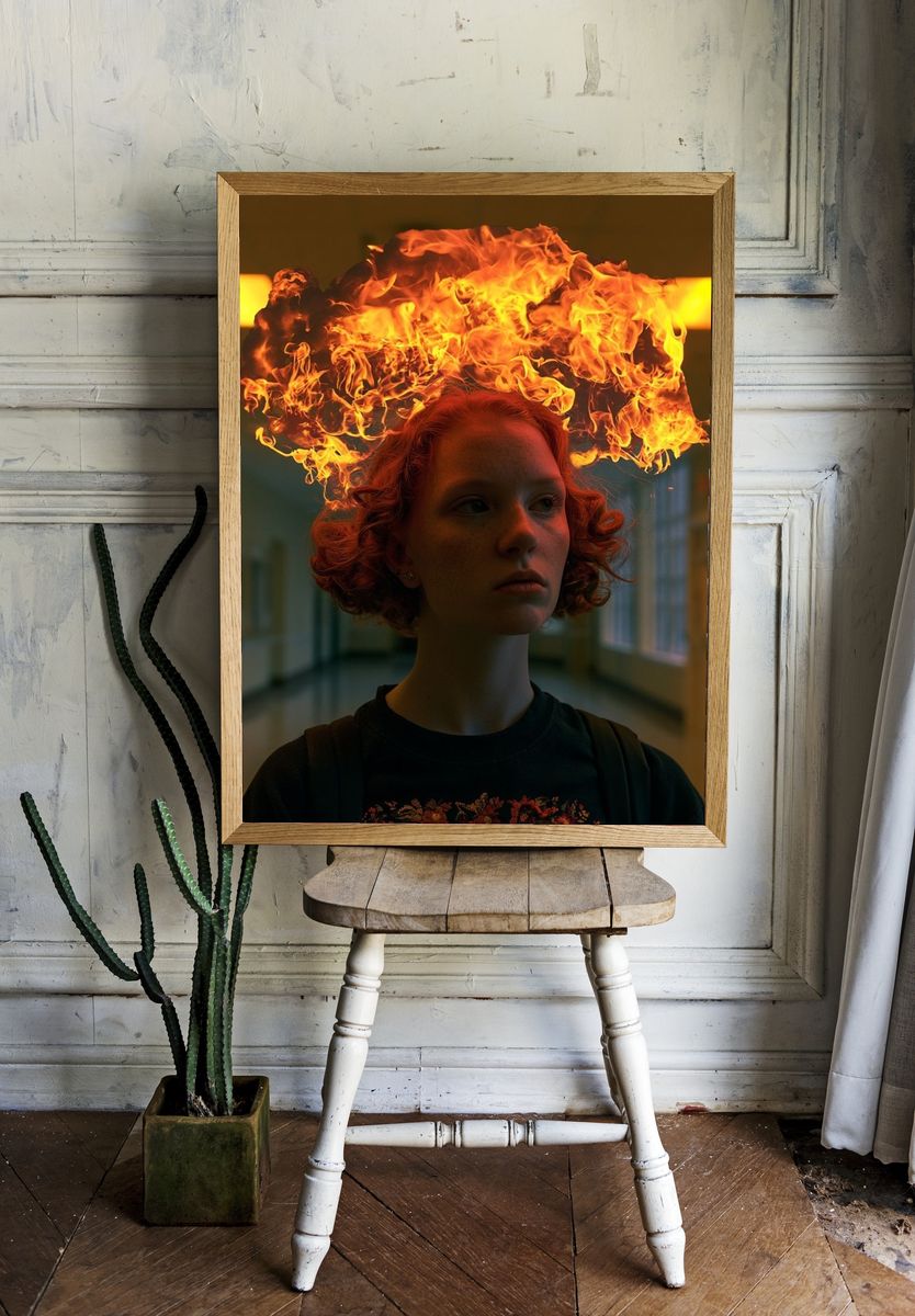 Fire Crown Portrait Print. room preview
