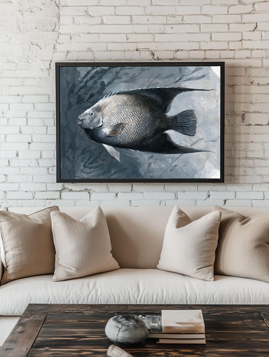 Silver Fish Illustration Poster room preview