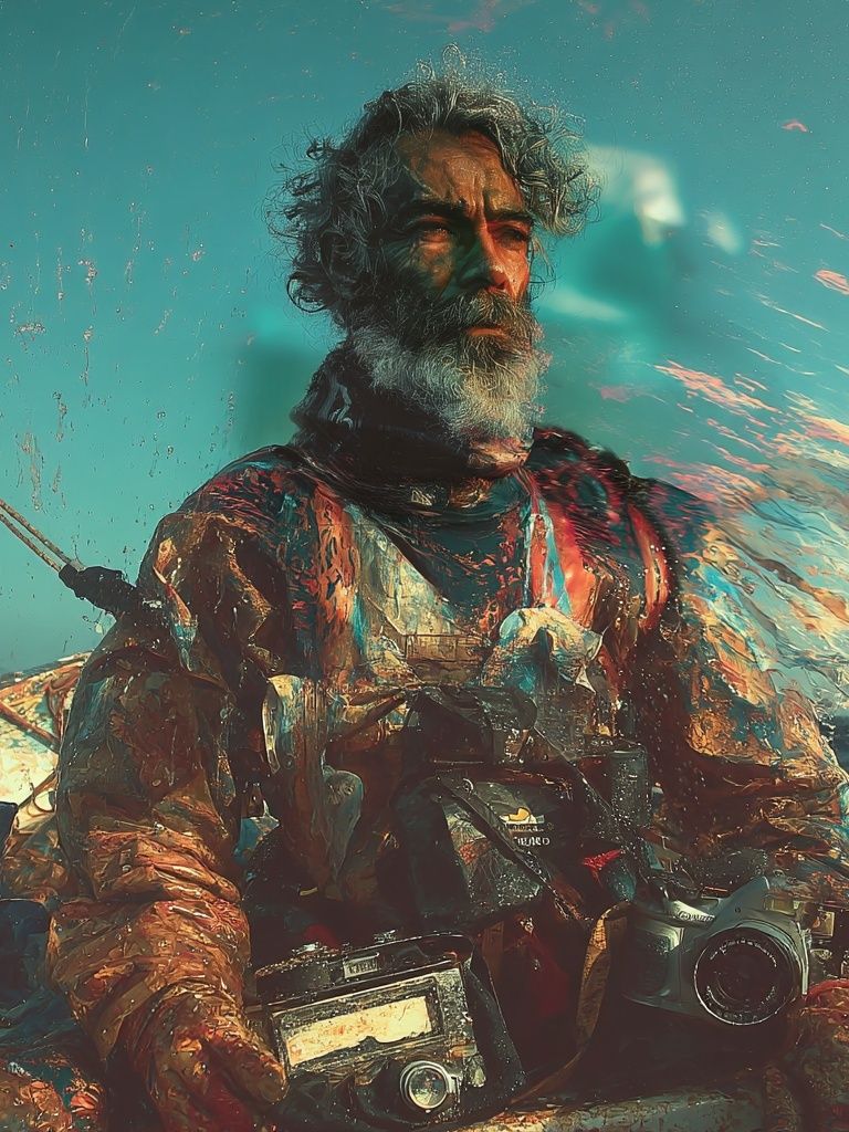 Fisherman Portrait Photography Poster. poster detail