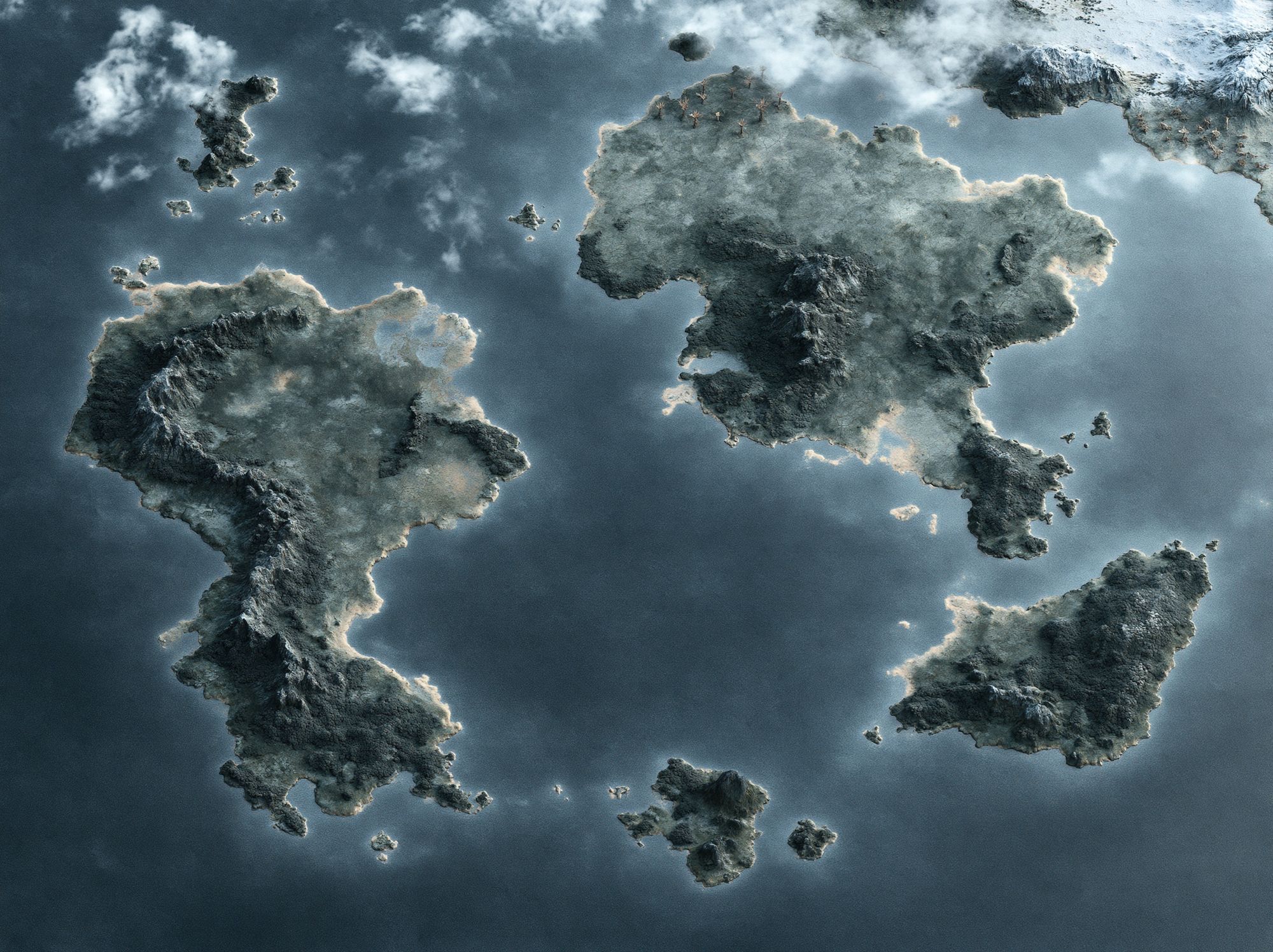 Floating Islands Surrealism Poster. poster detail