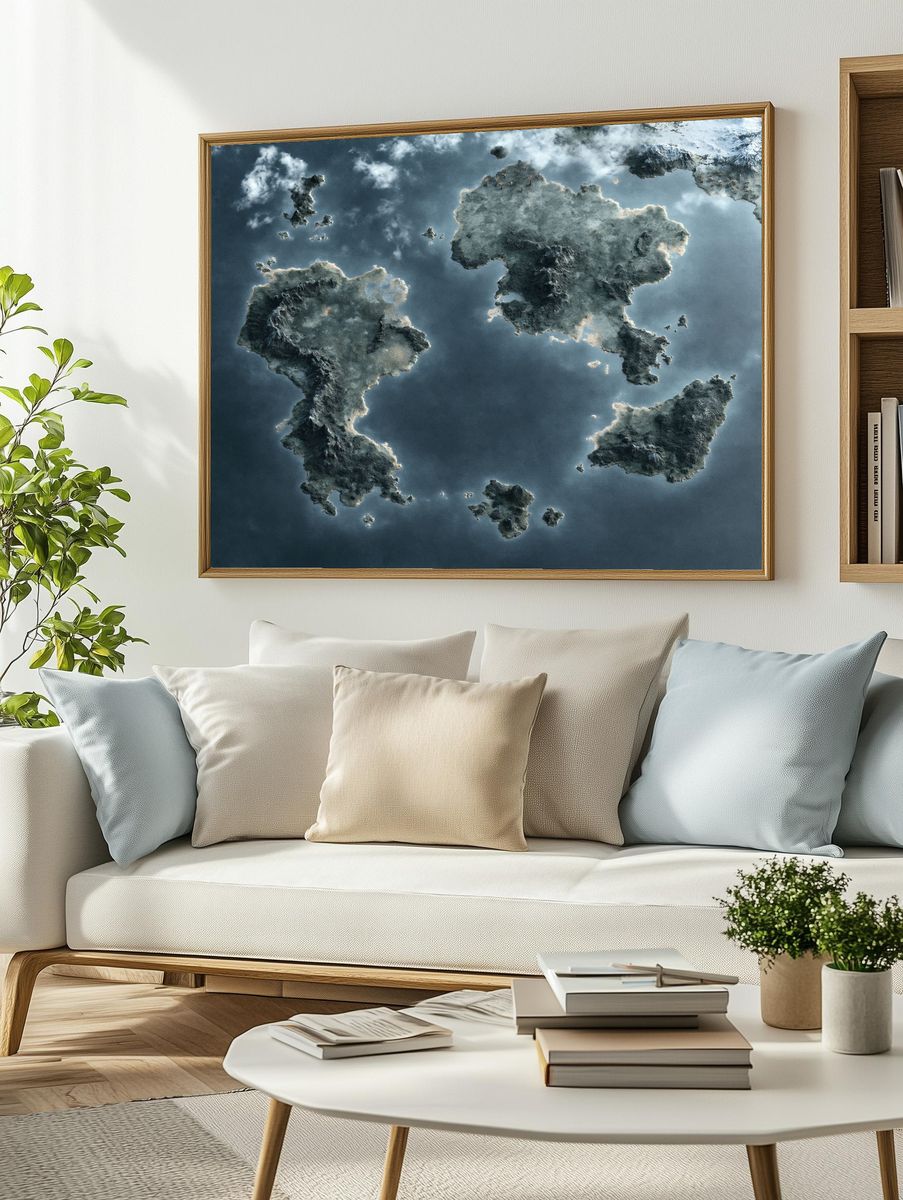 Floating Islands Surrealism Poster. — room view 2