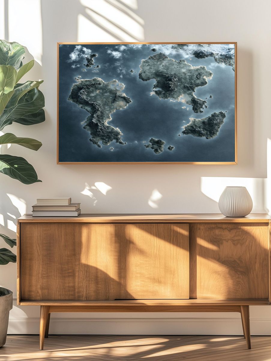 Floating Islands Surrealism Poster. — room view 3