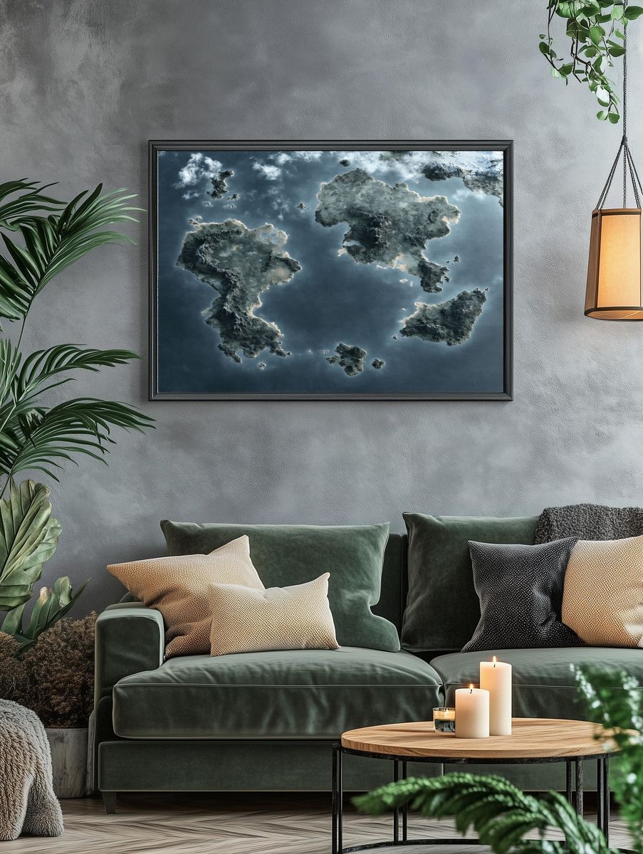 Floating Islands Surrealism Poster. — room view 4
