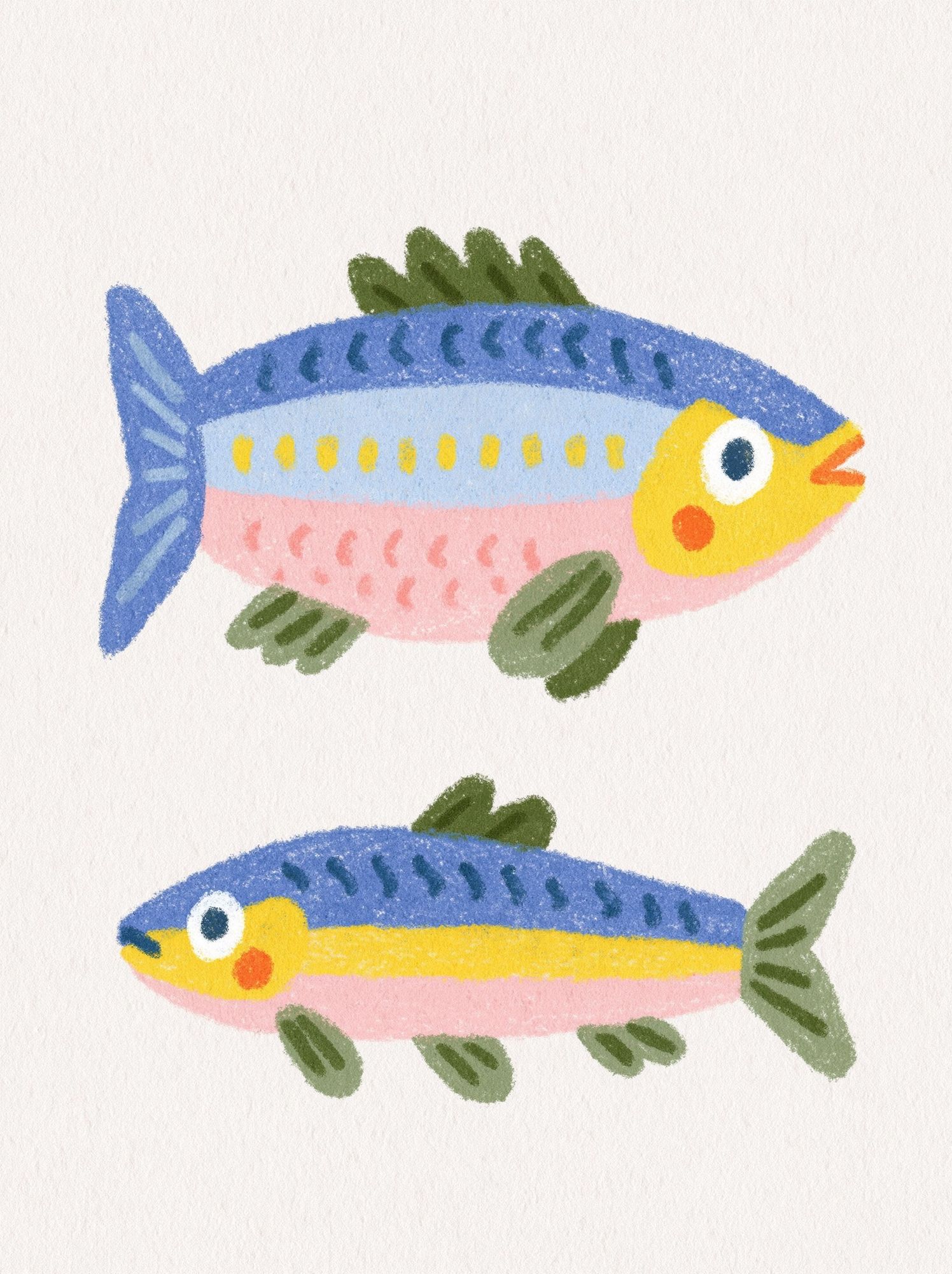 Playful Fish Illustration Poster. poster — illustration art