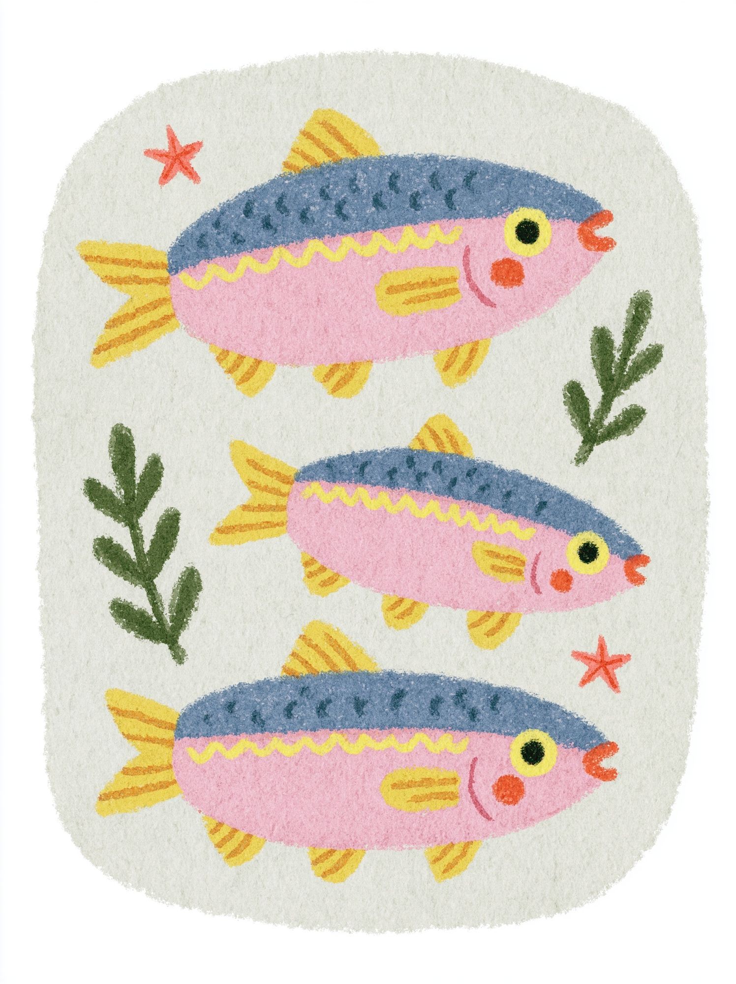 Playful Fish Watercolor Poster. poster detail