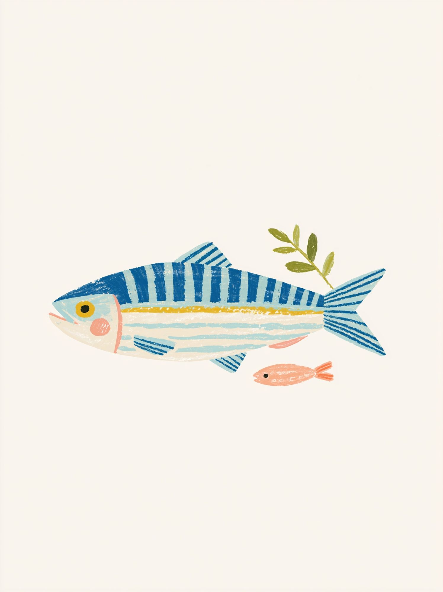 Playful Fish Illustration Poster. poster detail