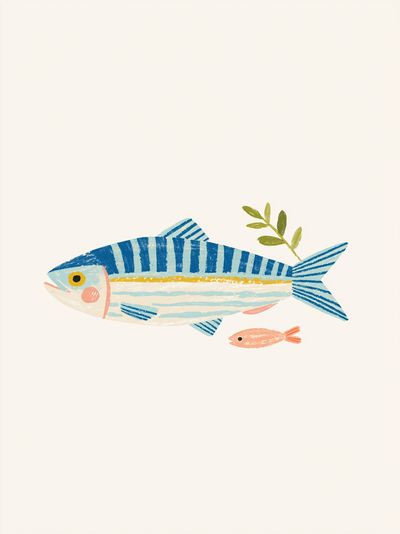 Playful Fish Illustration Poster. poster
