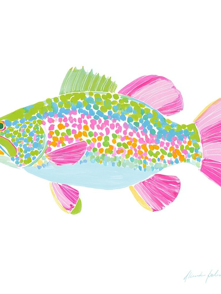 Colorful Trout Fish — Illustration Print. poster detail