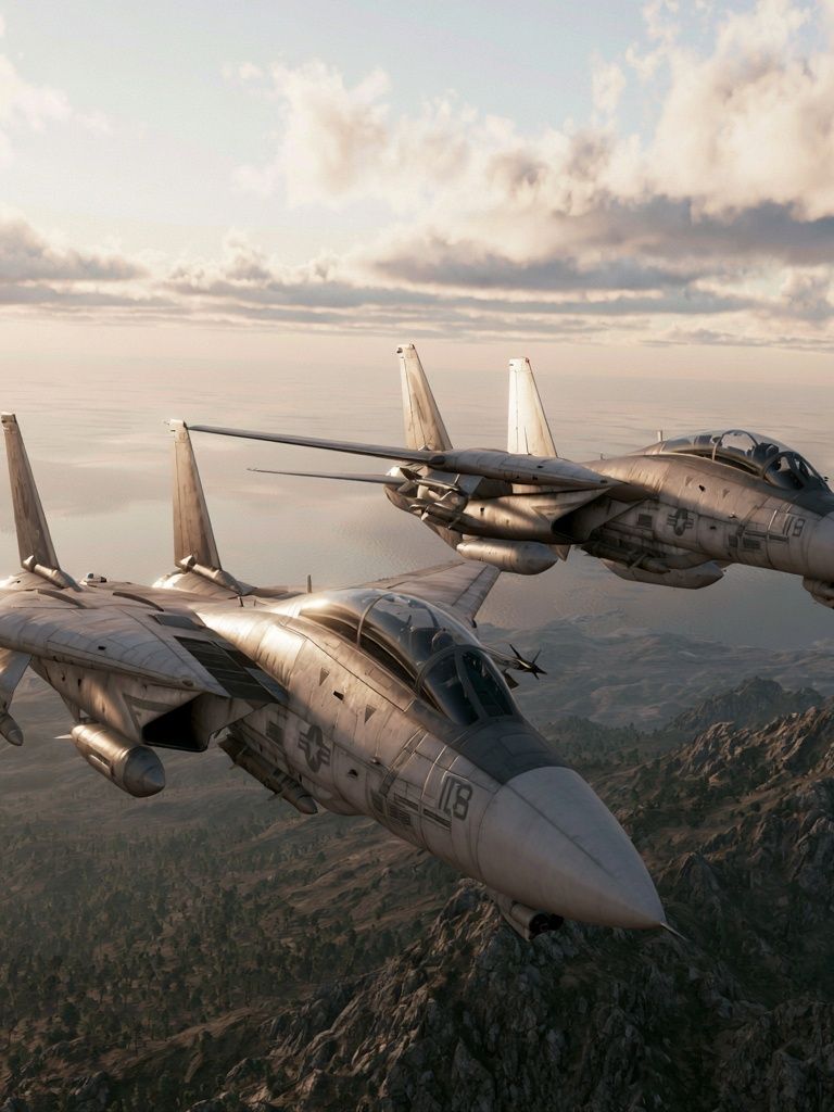 Fighter Jets Over Coastline Poster. poster detail