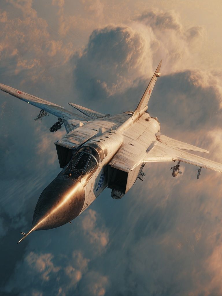Fighter Jet Above Clouds Poster. poster detail