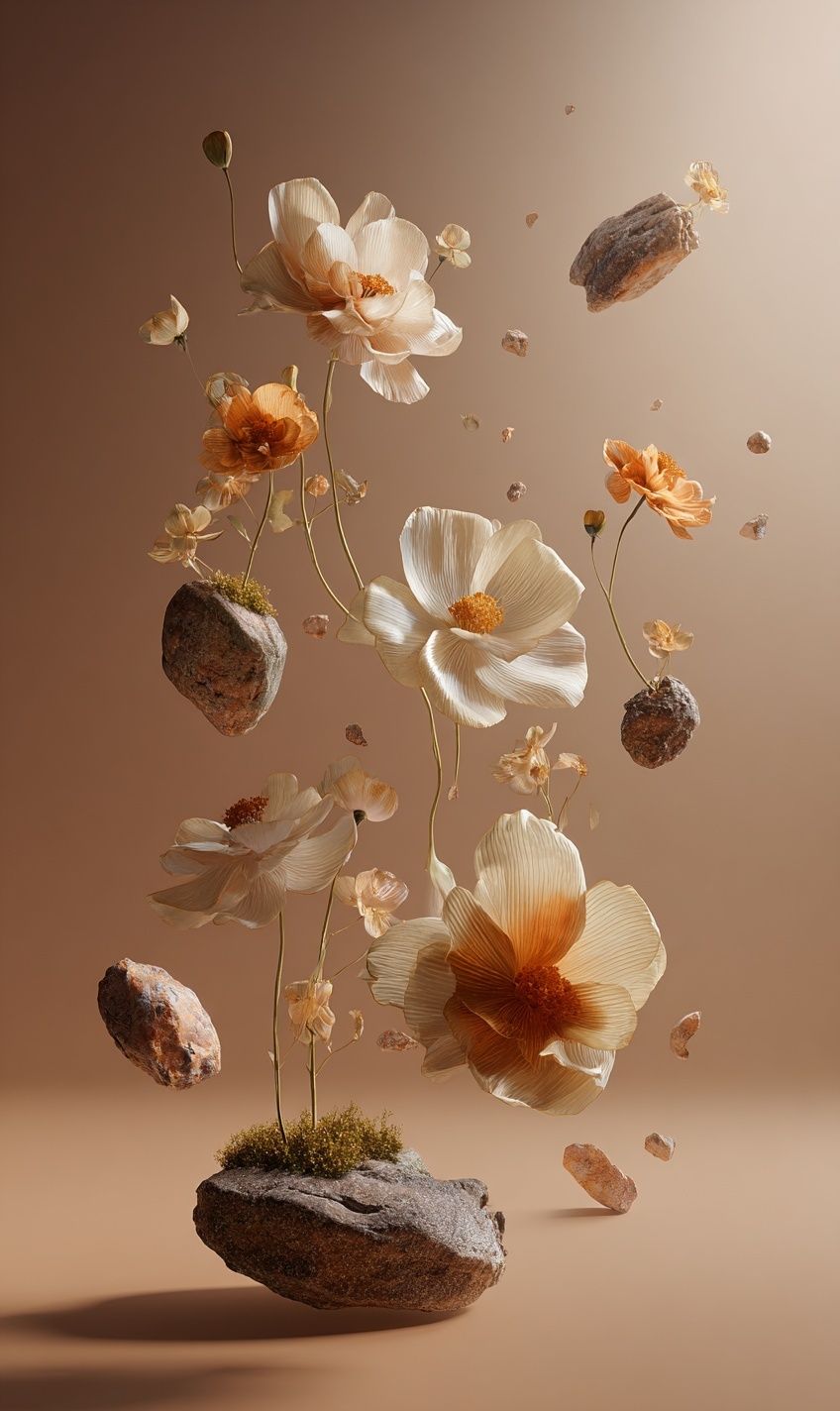 Floating Floral Arrangement — Illustration Print. poster detail