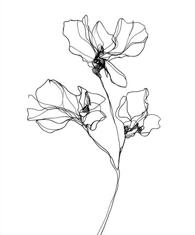 Minimalist Floral Line Art Poster