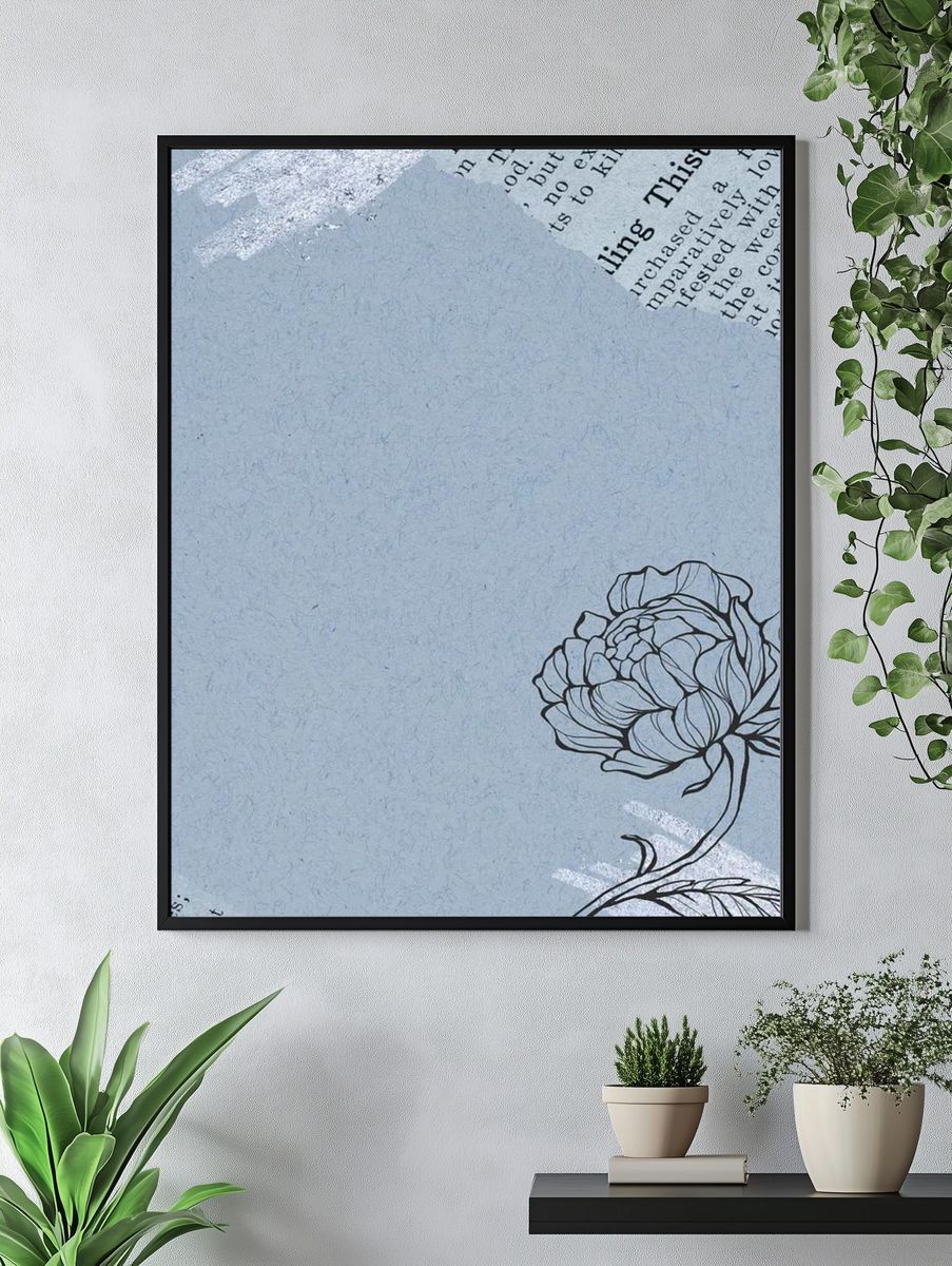 Floral Line Art Poster. — room view 4