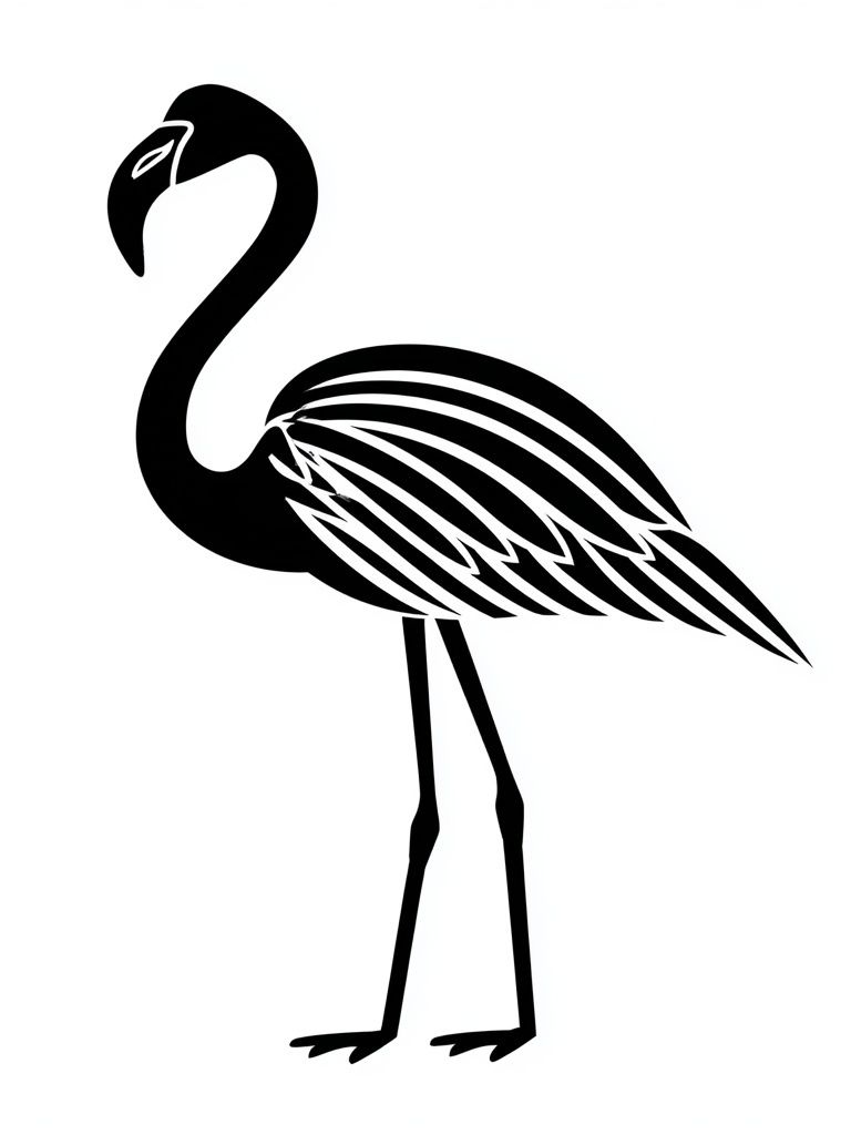 Flamingo Silhouette Illustration Poster. poster — illustration art