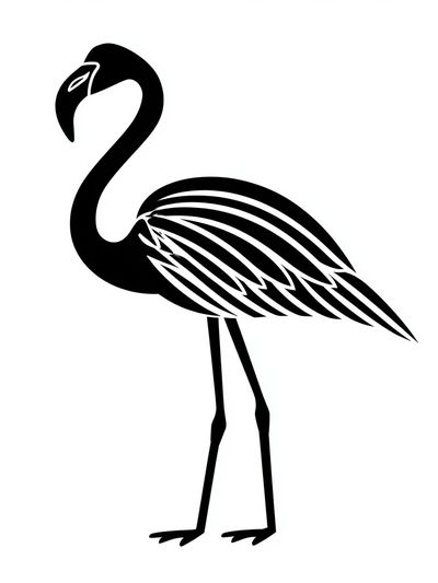Flamingo Silhouette Illustration Poster.