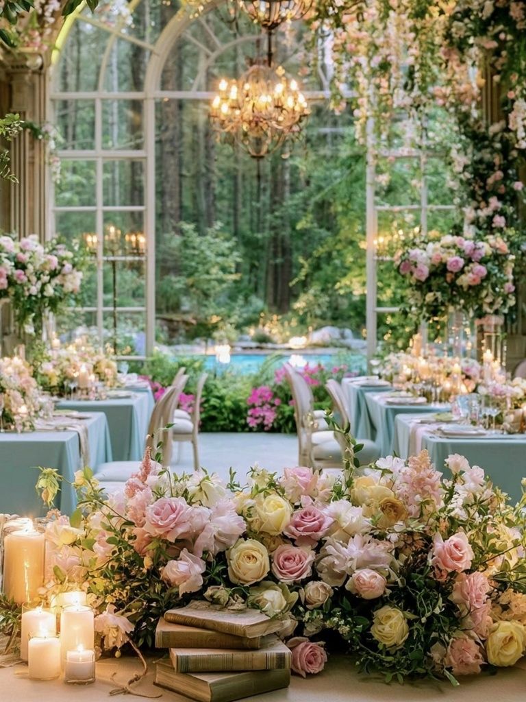 Floral Garden Banquet Photography Poster.