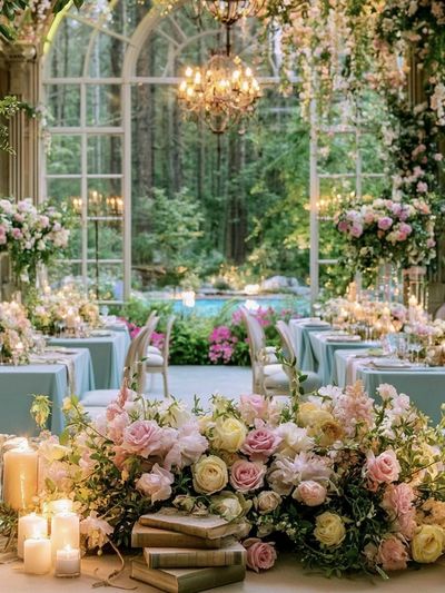 Floral Garden Banquet Photography Poster.