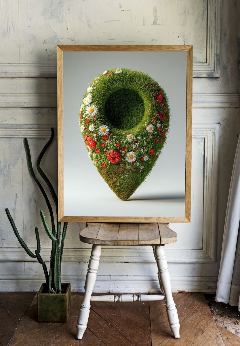 Floral Location Marker — Illustration Print. — room view 1