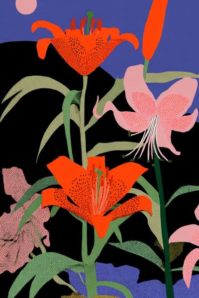 Vibrant Floral Illustration Poster. poster