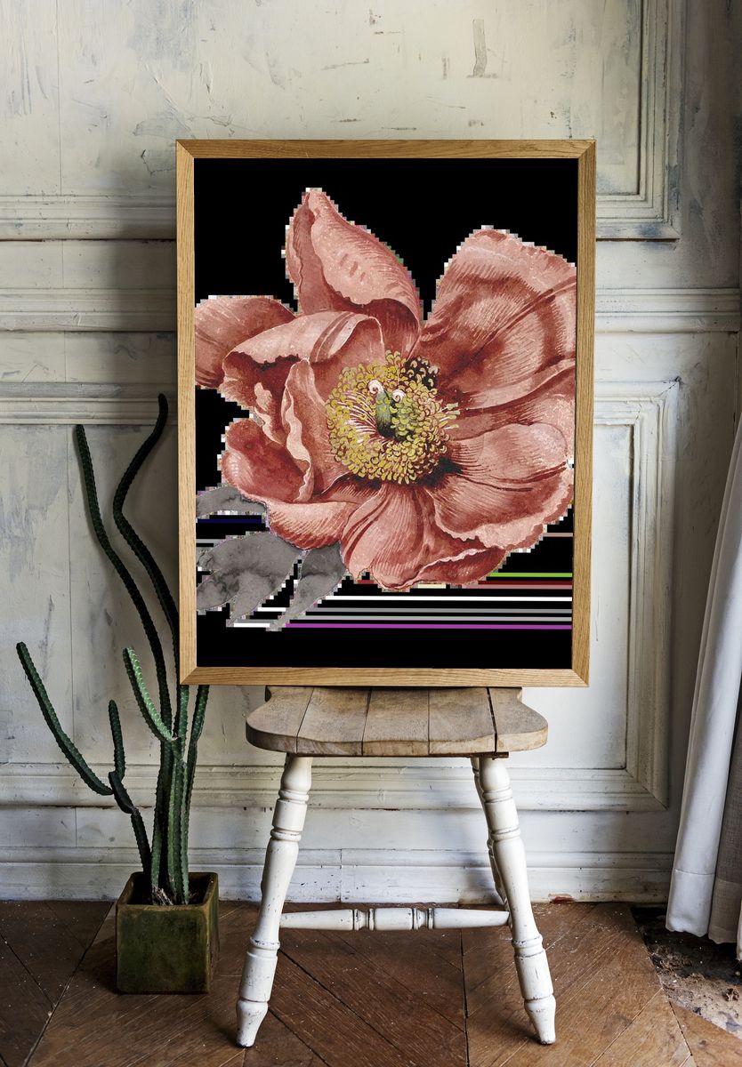 Vintage Floral Watercolor Poster. room preview