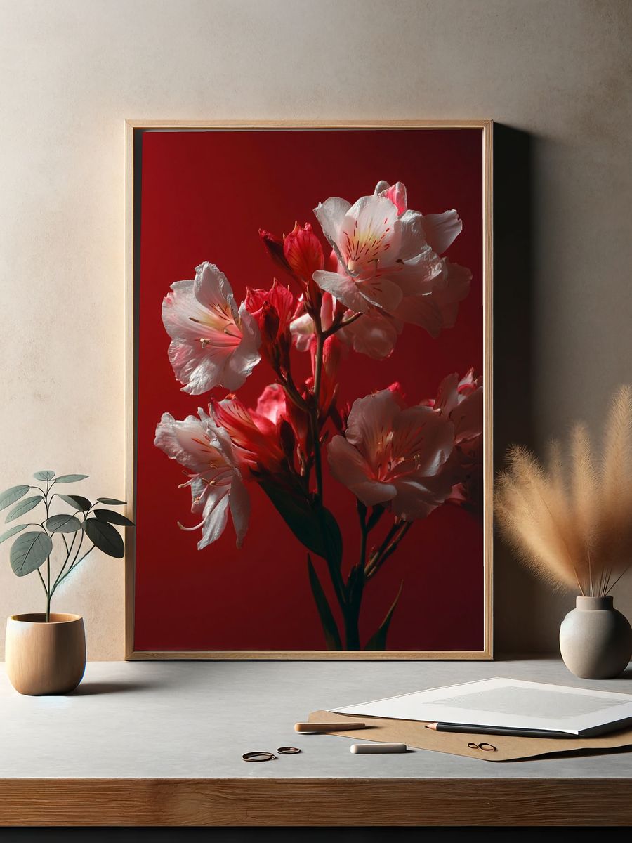 Elegant Floral Arrangement — Photography Print. — room view 2