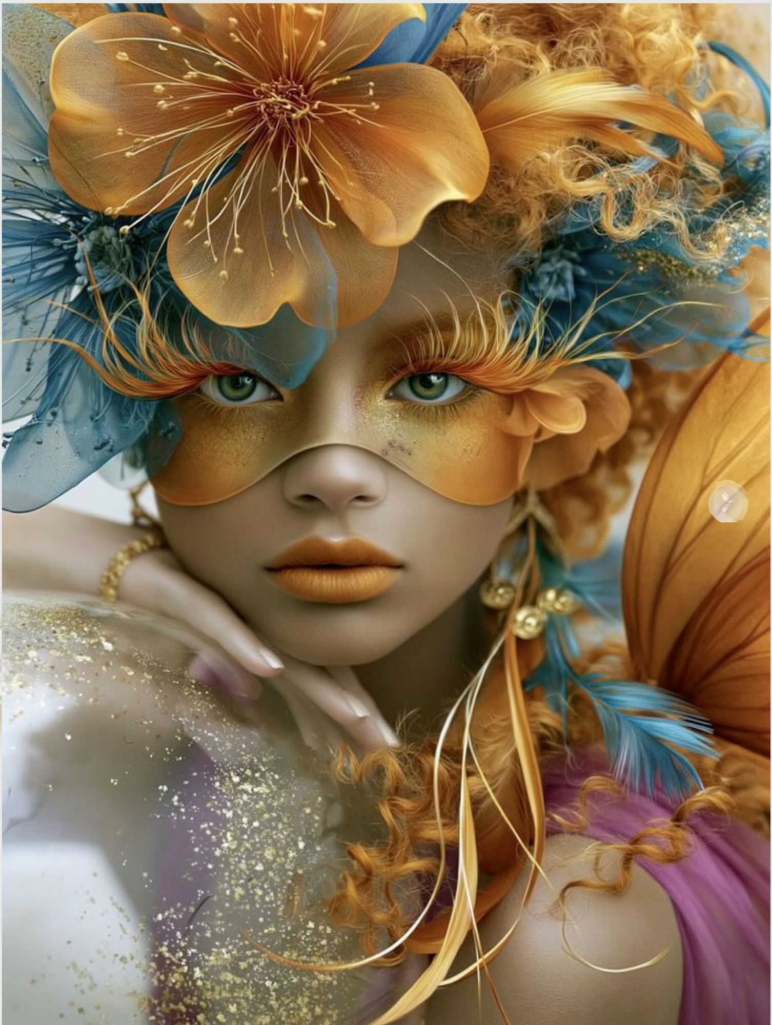 Floral Fantasy Portrait Print. poster — illustration art