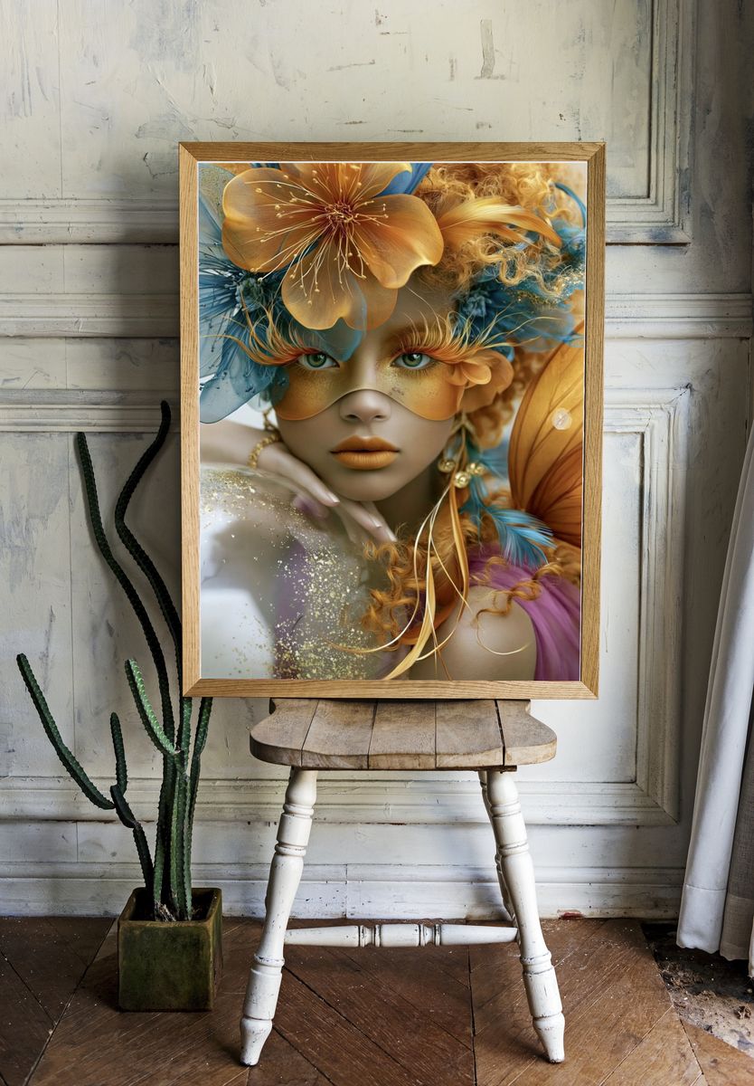 Floral Fantasy Portrait Print. — room view 1