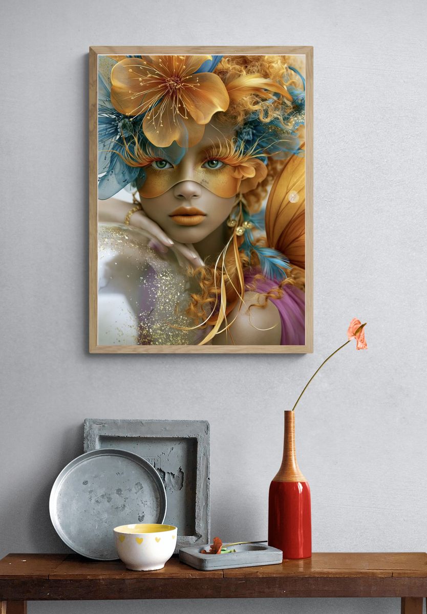 Floral Fantasy Portrait Print. — room view 3