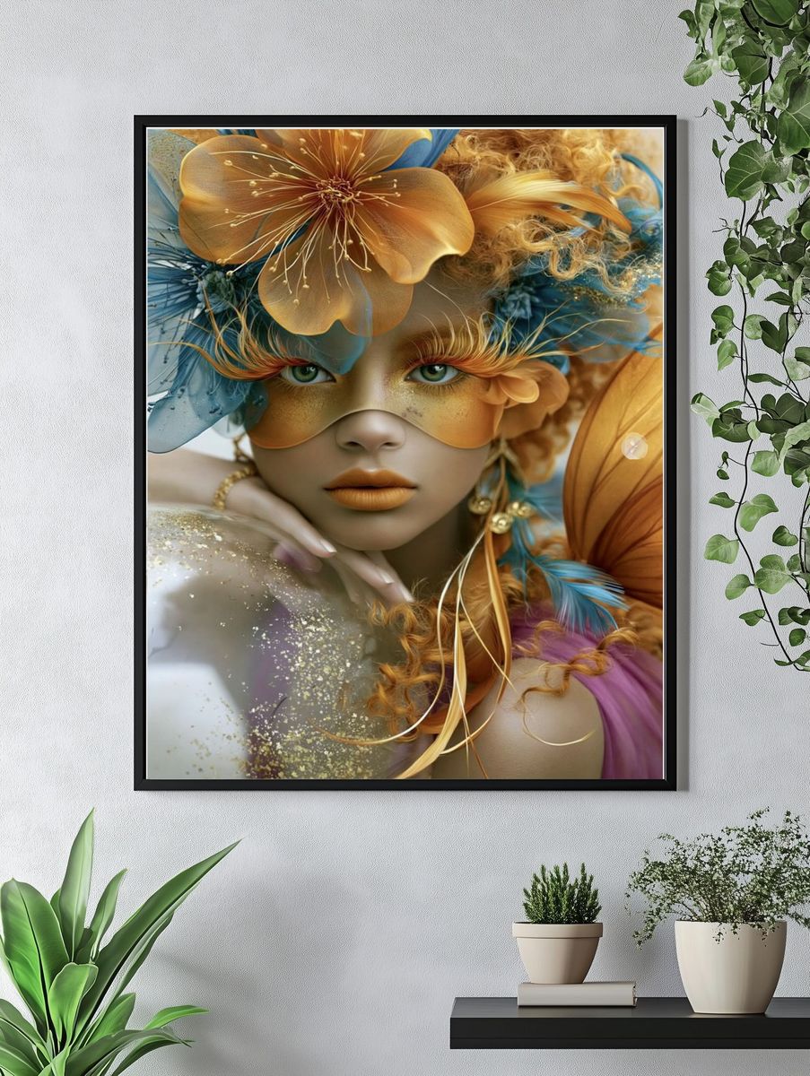 Floral Fantasy Portrait Print. — room view 4
