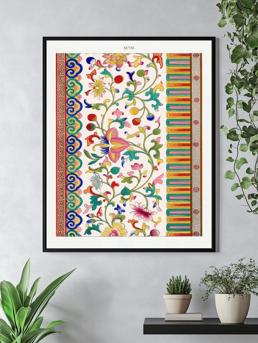 Floral Pattern — Vintage Print. — room view 4