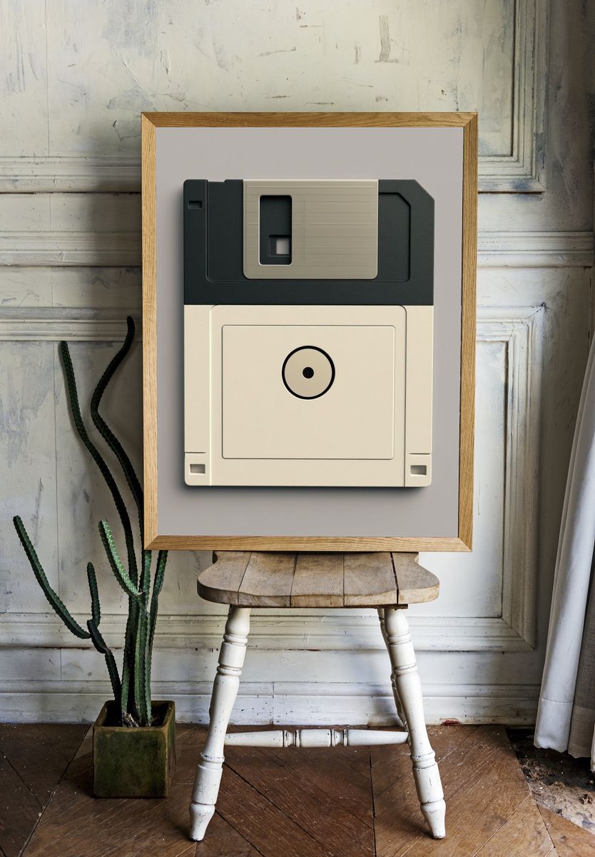 Floppy Disk Minimalist Poster. — room view 1