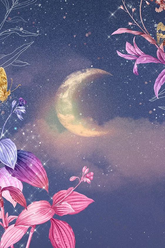 Moonlit Floral Fantasy Poster. poster — illustration art