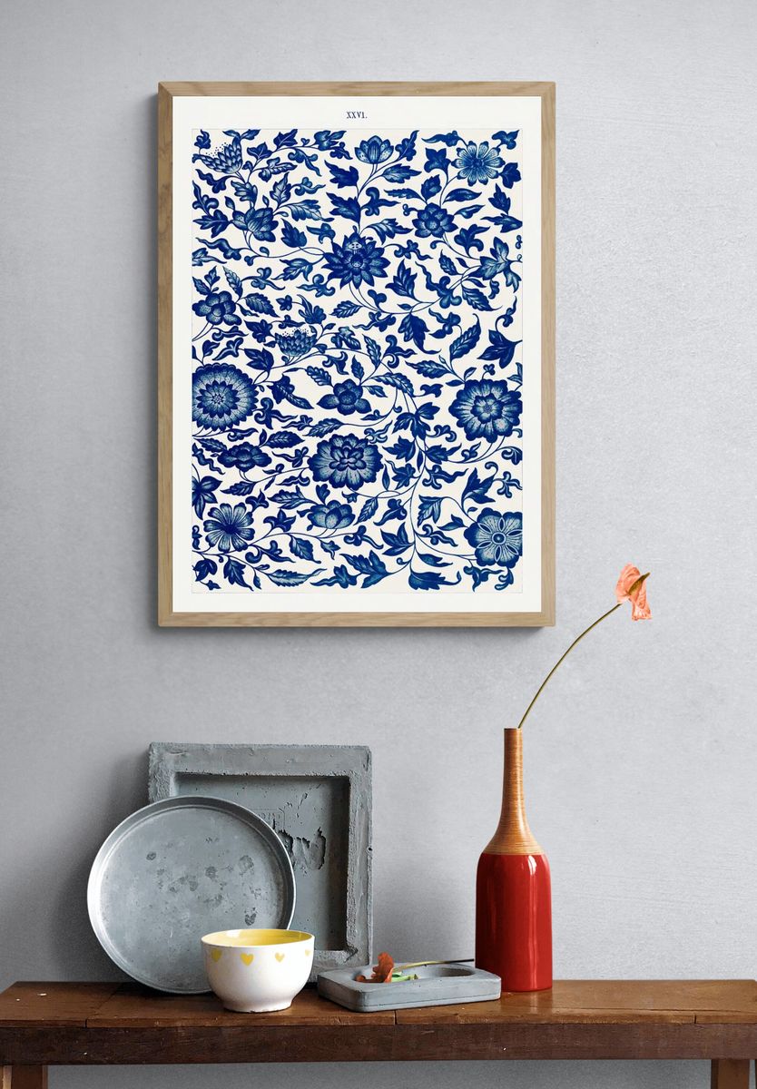 Floral Pattern — Vintage Print. — room view 3