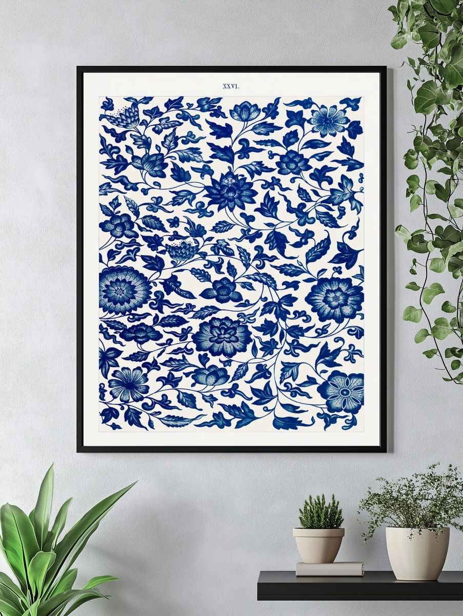 Floral Pattern — Vintage Print. — room view 4