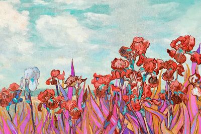 Vibrant Floral Landscape Poster. poster print