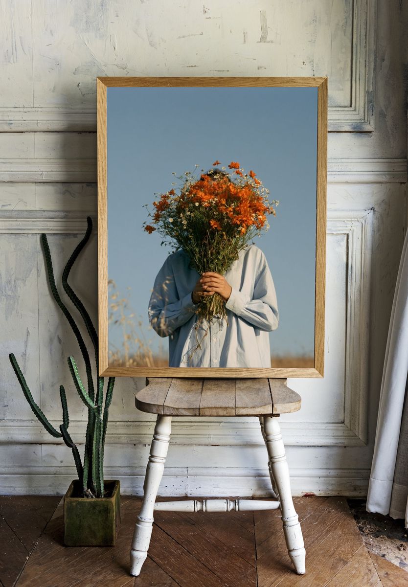 Flower Bouquet Portrait Poster. — room view 1