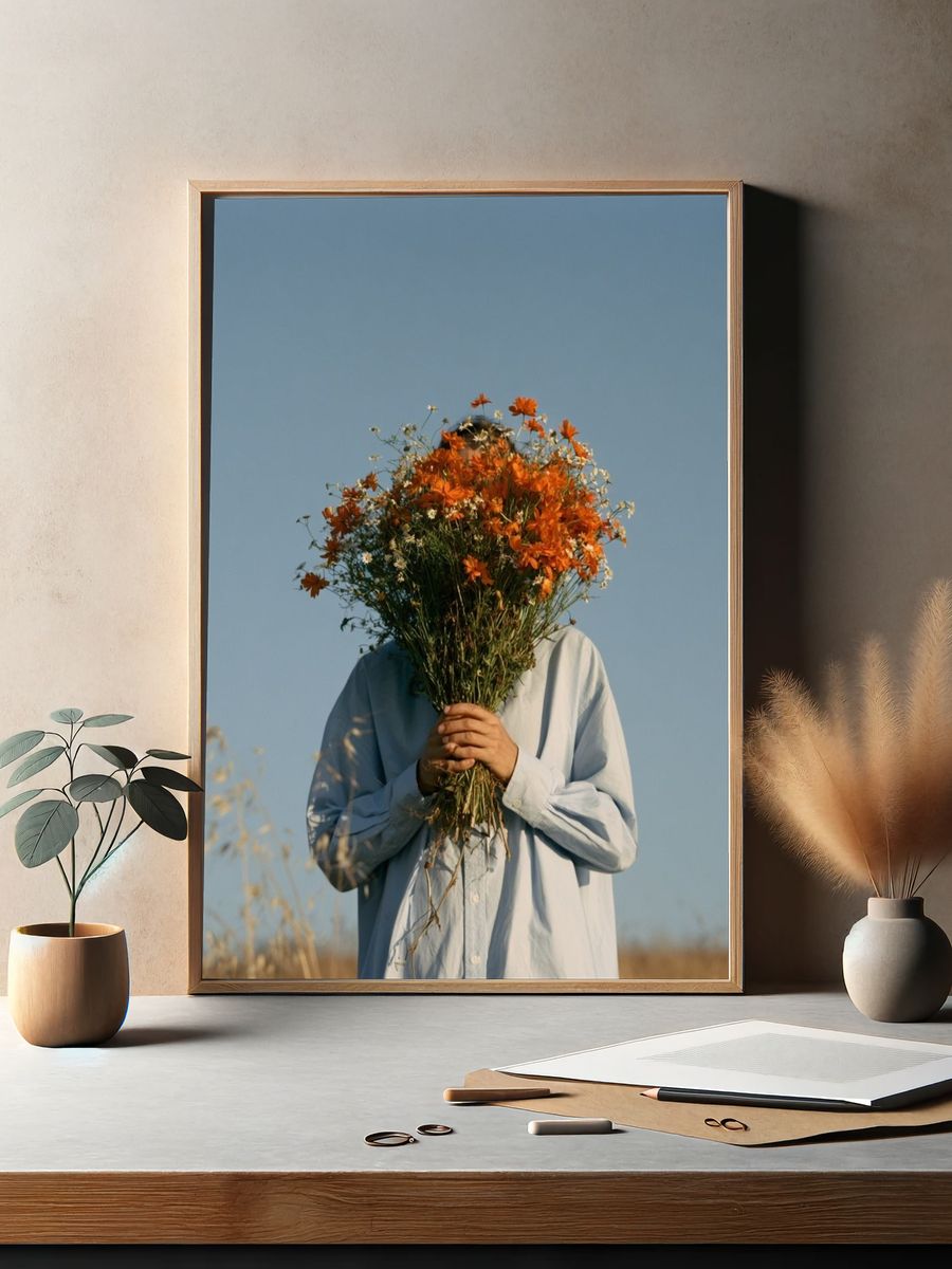 Flower Bouquet Portrait Poster. — room view 2