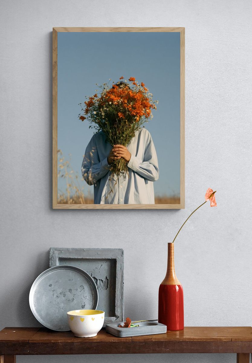 Flower Bouquet Portrait Poster. — room view 3