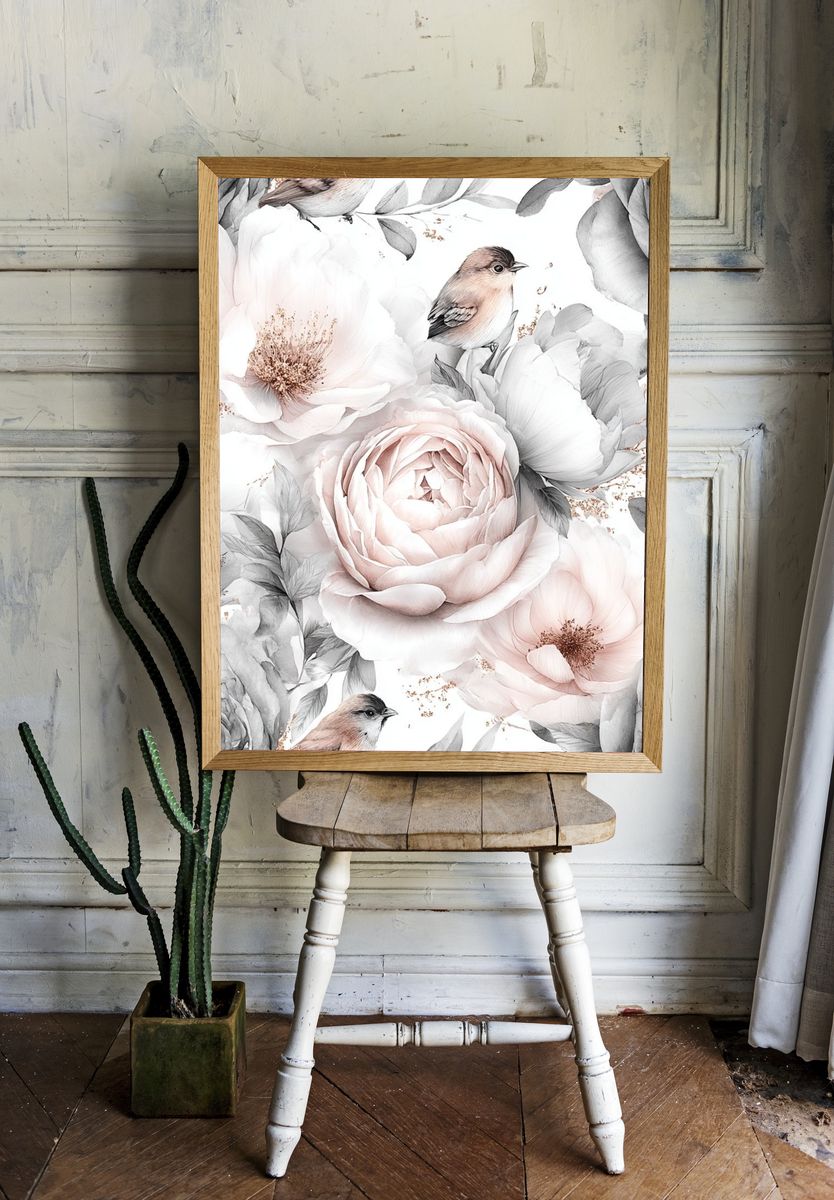 Floral Elegance — Watercolor Print room preview