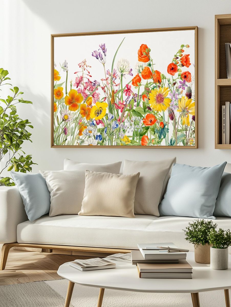 Colorful Floral Bouquet Poster. — room view 2