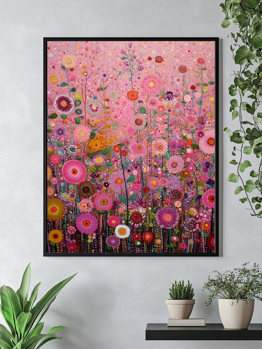 Colorful Floral Garden — Illustration Print. — room view 4