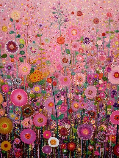 Colorful Floral Garden — Illustration Print. poster print