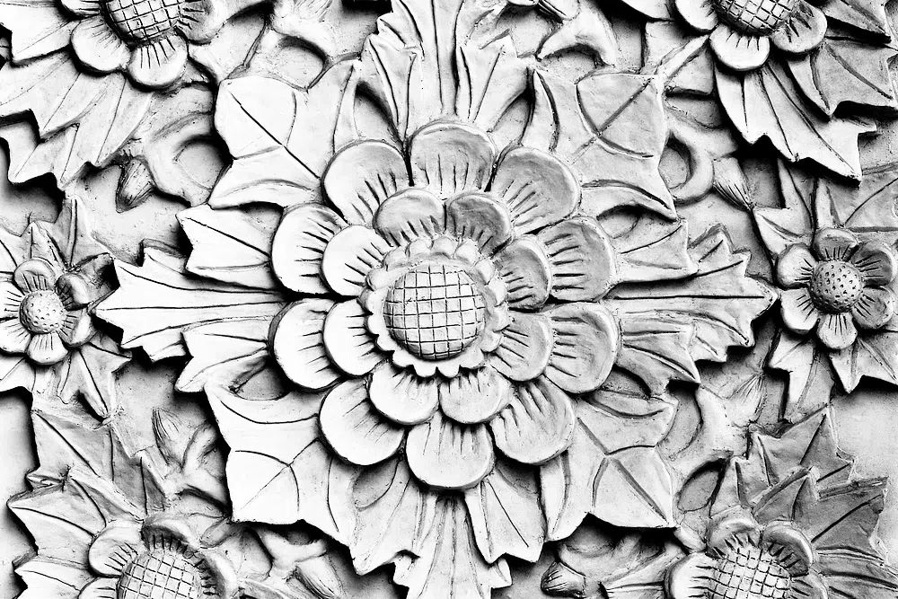 Floral Relief Sculpture Poster. poster — fine-art art