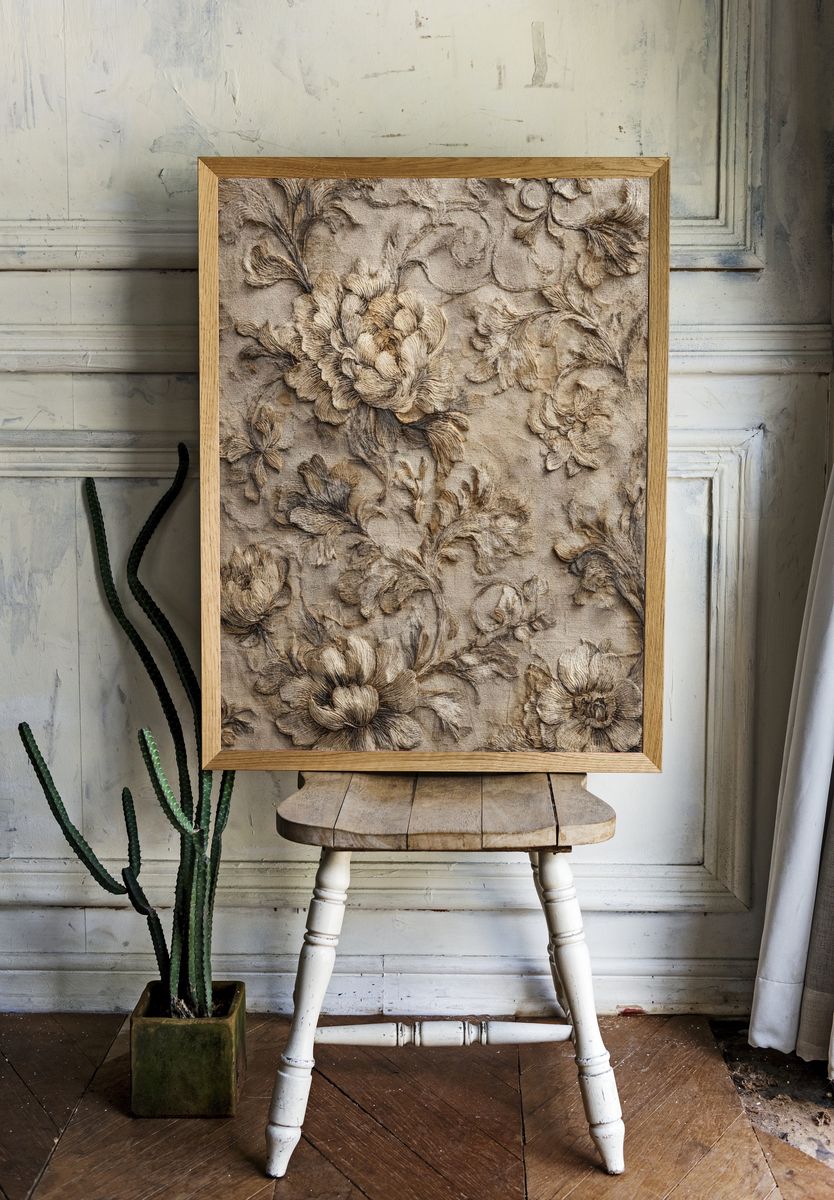 Elegant Floral Texture Poster room preview