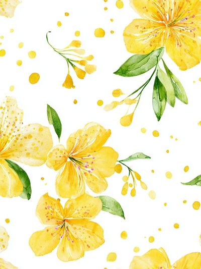 Yellow Floral Watercolor Poster. poster print