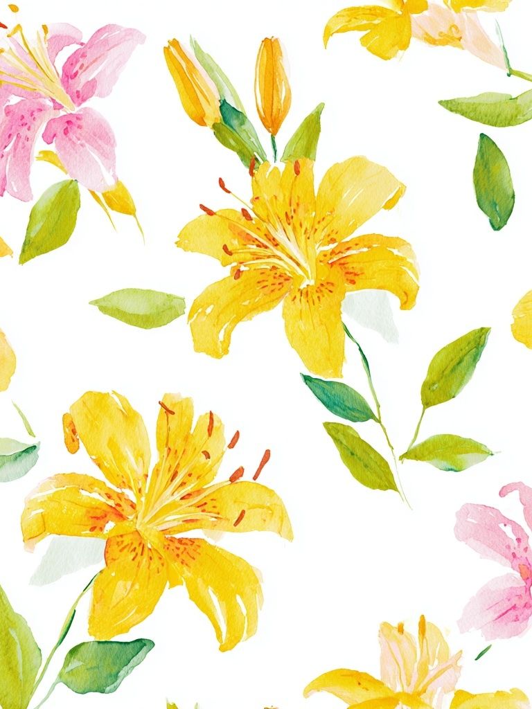 Yellow and Pink Floral Watercolor Poster. poster — botanical art