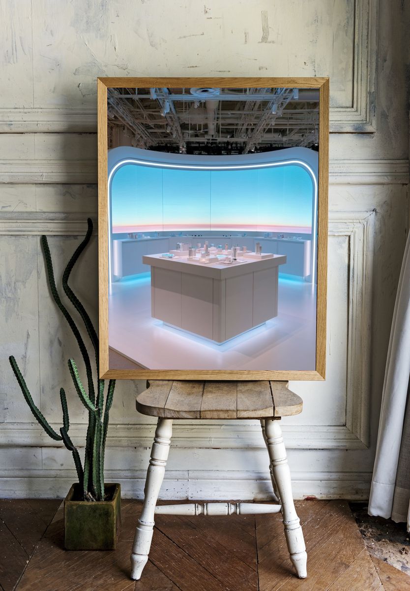 Futuristic Minimal Interior Poster. — room view 1