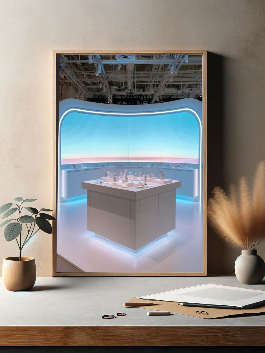 Futuristic Minimal Interior Poster. — room view 2