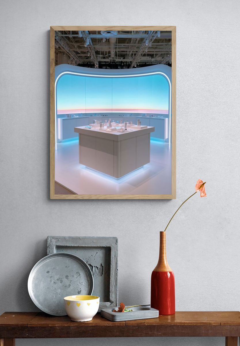 Futuristic Minimal Interior Poster. — room view 3